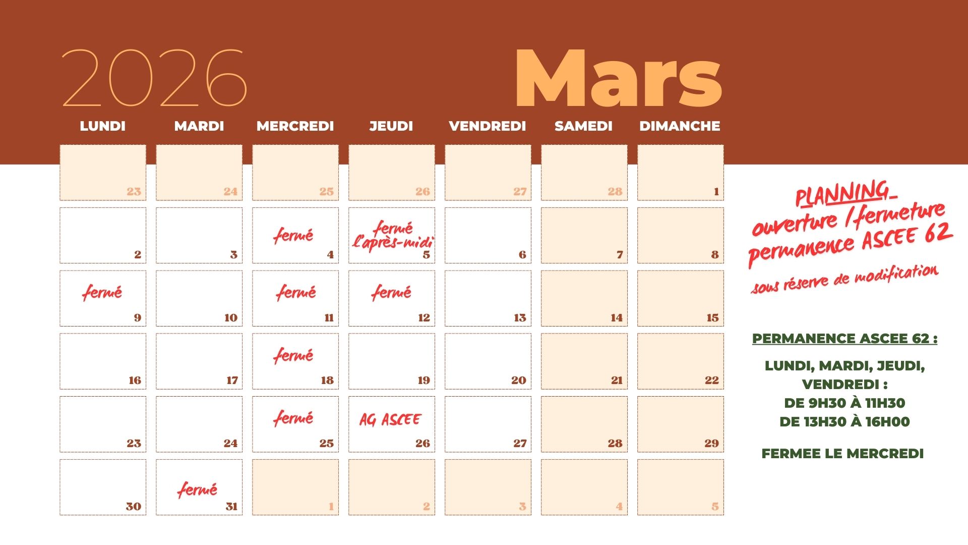 Permanence Mars 2026